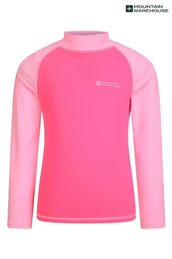 Mountain Warehouse Pink Kids Long Sleeved Rash Vest (B84650) | £23