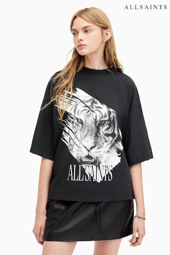 AllSaints Black Prowl Amelie T-Shirt (B84713) | £55