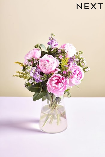 Pink Peony and Dianthus Fresh Flower Bouquet (B84737) | £35