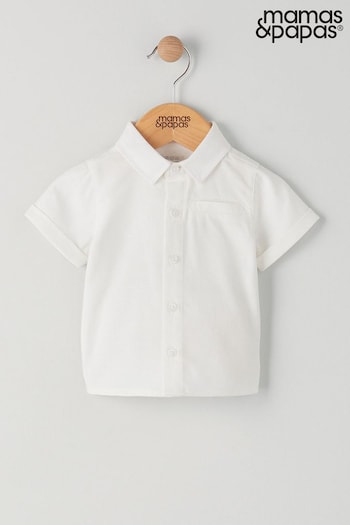 Mamas & Papas Short Sleeve White Shirt (B84771) | £16