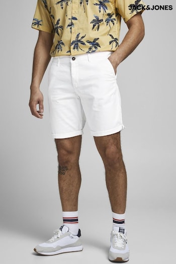 JACK & JONES White Slim Chino Shorts rise (B84836) | £28