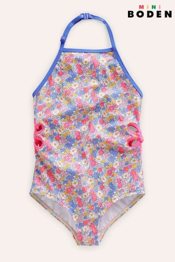 Boden Pink Cut Out Flower Halter Swimsuit (B84925) | £25 - £29