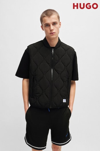 HUGO Water Repellent Diamond Quilted Logo Patch Gilet (B84943) | £159