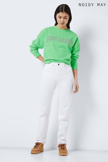 NOISY MAY White High Waisted Mom Jeans Insulated (B84998) | £38