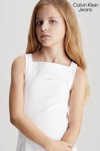 Calvin ajustable Klein Jeans Denim White Dress (B85038) | £85