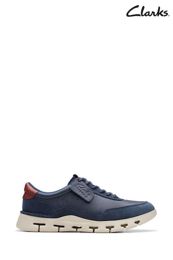 Clarks Blue Leather Nature X One Shoes (B85055) | £90
