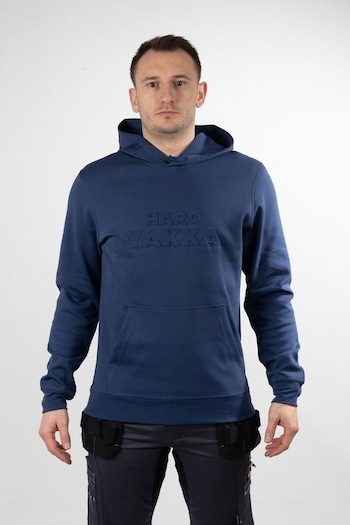 Hard Yakka Blue Embossed Pullover Hoodies (B85062) | £68
