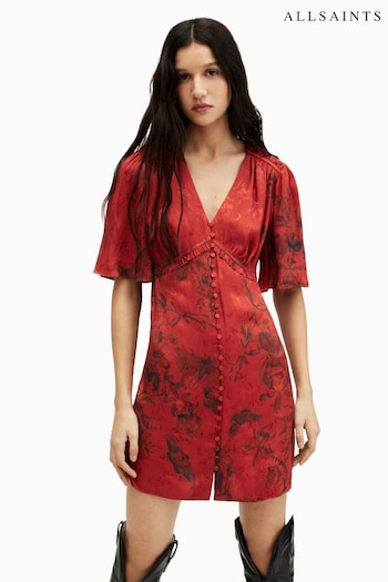 AllSaints Red Tian Sanibel Dress (B85091) | £159