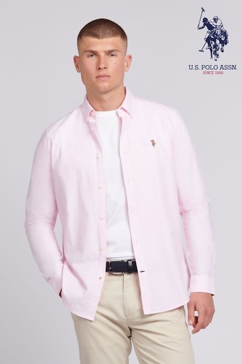 U.S. Polo pleated Assn. Mens Peached Oxford Shirt (B85102) | £60