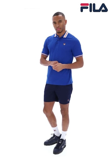 Fila Blue Faraz Tipped Rib Polo Shirt (B85143) | £40