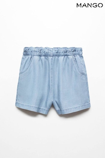 Mango Blue Elastic Waist Shorts (B85234) | £20