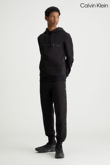 Calvin Klein Logo Repeat Black Joggers (B85247) | £100
