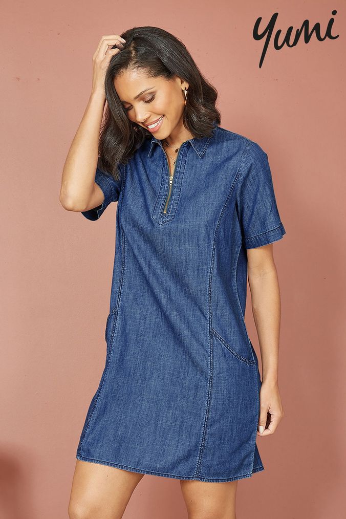 Buy Women s Summer Dress Short Sleeve 100 Cotton Collared Dresses