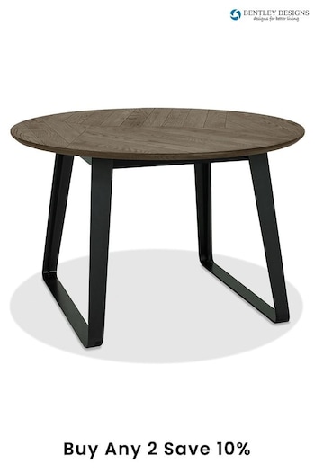 Bentley Designs Weathered Oak Peppercorn Emerson 4 Seater Circular Dining Table (B85264) | £1,200