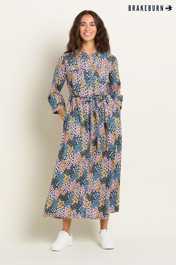Brakeburn Blue Wildflower Meadow Shirt Dress (B85387) | £75