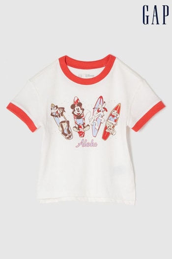 Gap White Cotton Disney Graphic Short Sleeve T-Shirt (B85464) | £12