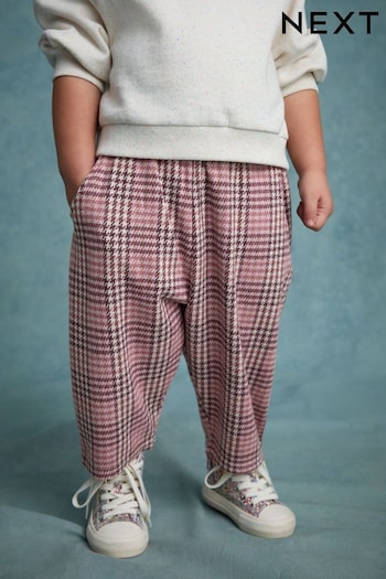 Pink Check Textured Podgey Trousers (3mths-7yrs) (B85484) | £9 - £11