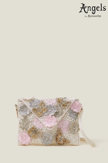 Angels By Accessorize Girls Flower Embellished White Bag (B85546) | £16
