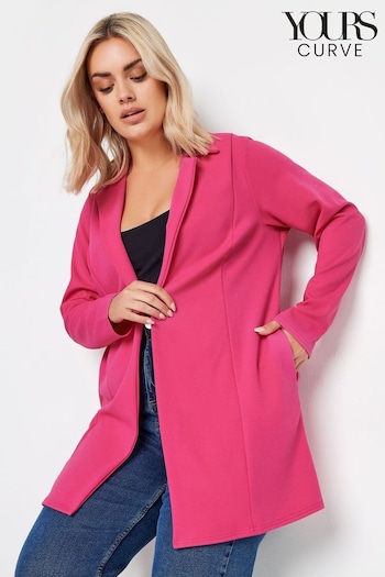Yours Curve Pink Longline Blazer (B85615) | £34