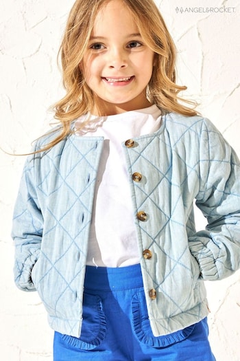 Angel & Rocket Blue 100% Cotton Felice Quilted Denim Jacket (B85631) | £32 - £36