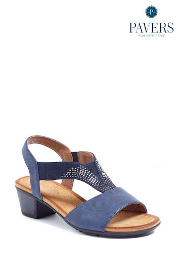 Pavers Blue Heeled Slingback Sandals (B85634) | £35