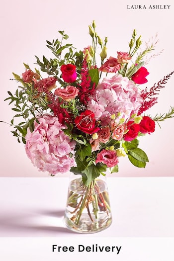 Laura Ashley Pink Hydrangea and Rose Fresh Flower Bouquet (B85703) | £60