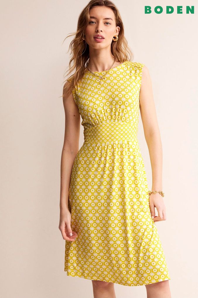 Yellow skater hot sale dress uk