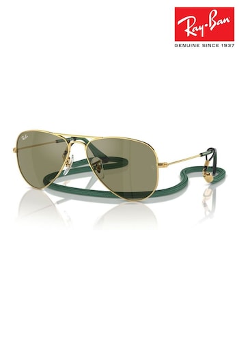 Rayban Junior Gold Tone Aviator Rj9506S Pilot Sunglasses (B85765) | £82