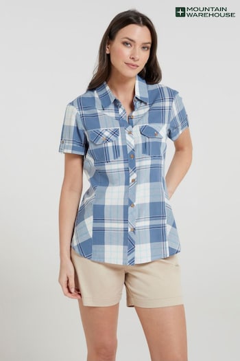 Mountain Warehouse Blue Womens Klassisches Cotton Shirt (B85793) | £30