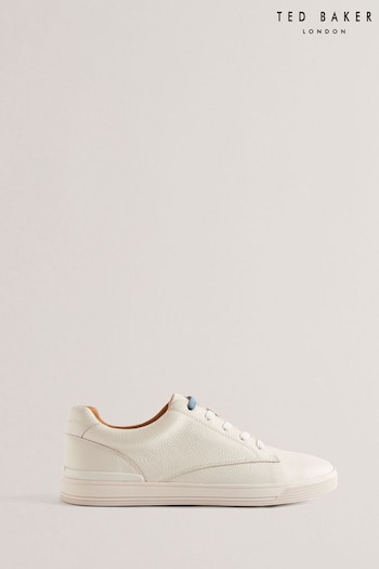 Ted Baker Brentfd Leather Suede Cupsole White Shoes (B85829) | £100
