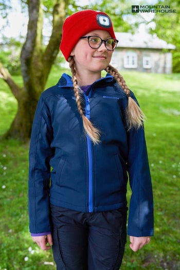 Mountain Warehouse Blue Exodus Kids Water Resistant Softshell Jacket (B85859) | £29