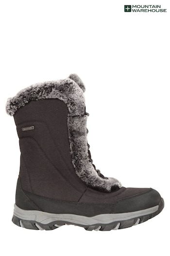 Mountain Warehouse Black Womens Ohio Thermal Fleece Lined Snow Boots LOOK (B85884) | £59