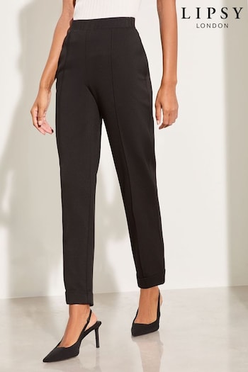 Lipsy Black Jersey Tapered Turn Up Hem Trouser. (B85979) | £32