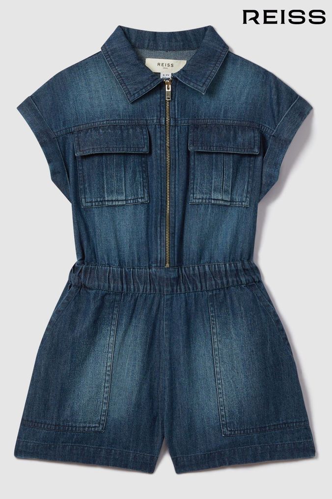 Next girls denim jumpsuit discount