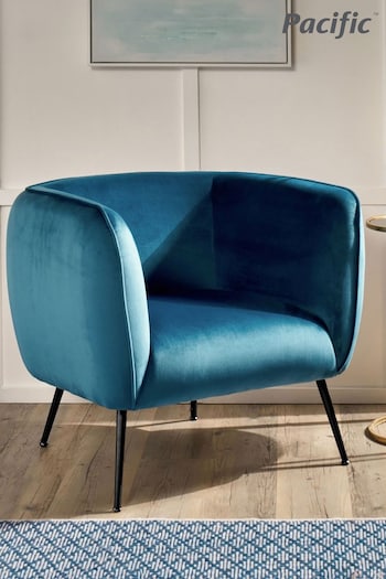 Pacific Sapphire Blue Lucca Velvet Chair (B86120) | £320