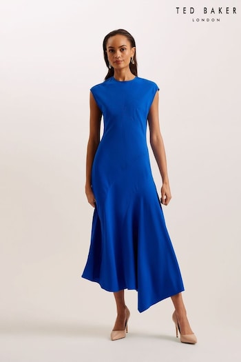 Ted Baker Isparta Blue Asymmetric Midi Dress (B86170) | £175