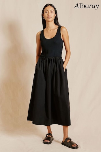 Albaray Black Jersey Vest Dress (B86201) | £75