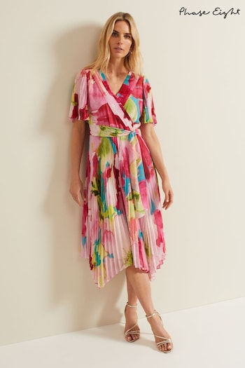 Phase Eight Kendall Floral Pleat Midi Multi Dress (B86223) | £149