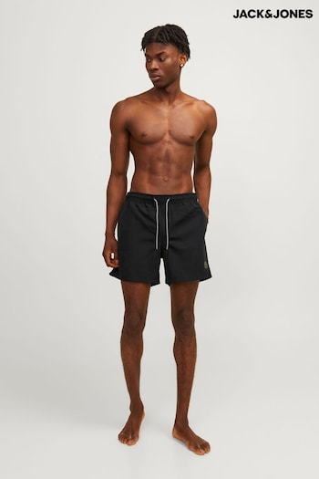 JACK & JONES Black Swim Shorts With Contrast Lining (B86370) | £20