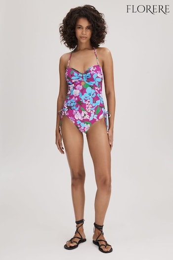 Florere Printed Ruched Swimsuit (B86375) | £98