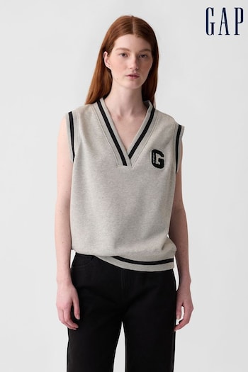 Gap Grey Vintage Soft Oversized V Neck Vest (B86458) | £25