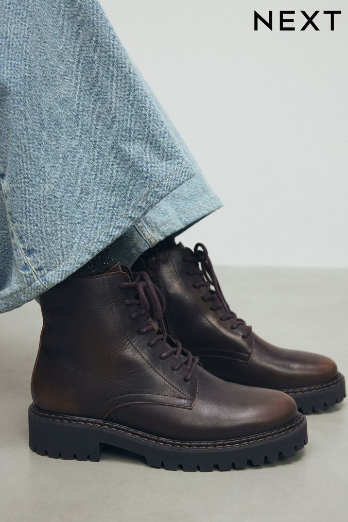 Buy Women s Brown Lace Up Ankle Footwear Online Next UK