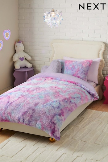 Fleece Lilac Purple Ombre Duvet Cover and Pillowcase Set (B86497) | £32 - £45