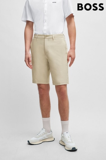 BOSS Natural Slim-Fit Shorts in Water-Repellent Easy-Iron Fabric (B86525) | £119