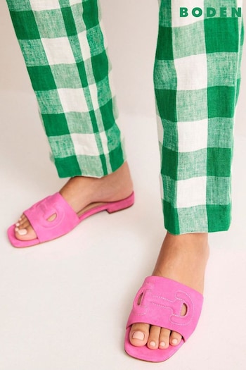 Boden Pink Stitch Cut Out Snaffle Sliders (B86566) | £80