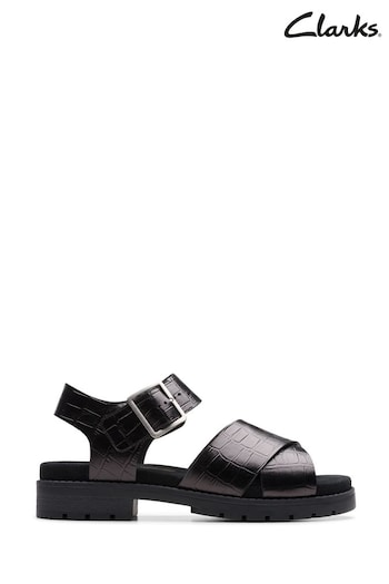 Clarks Black Interest Orinoco Cross Sandals (B86655) | £70
