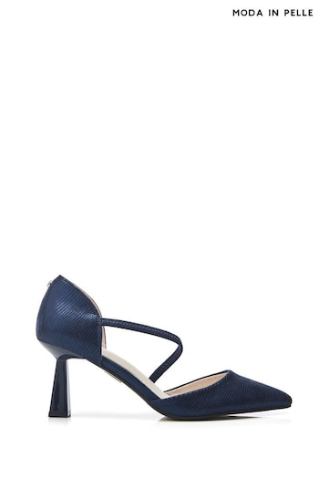 Moda in Pelle Blue Camariya Pointed Set-Back Heels (B86661) | £75