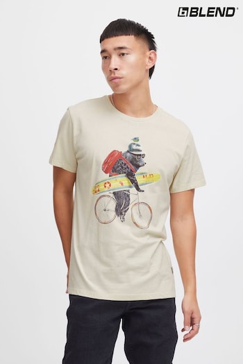 Blend Cream Printed Short Sleeve T-Shirt (B86668) | £18