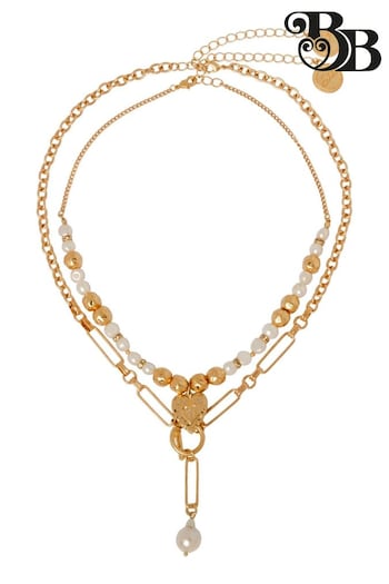 Bibi Bijoux Gold Pearl Elegance Real Pearl Layered Necklace Set (B86686) | £60