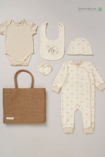 Homegrown 5-Piece Brown Baby Gift Set With Bag (B86761) | £28